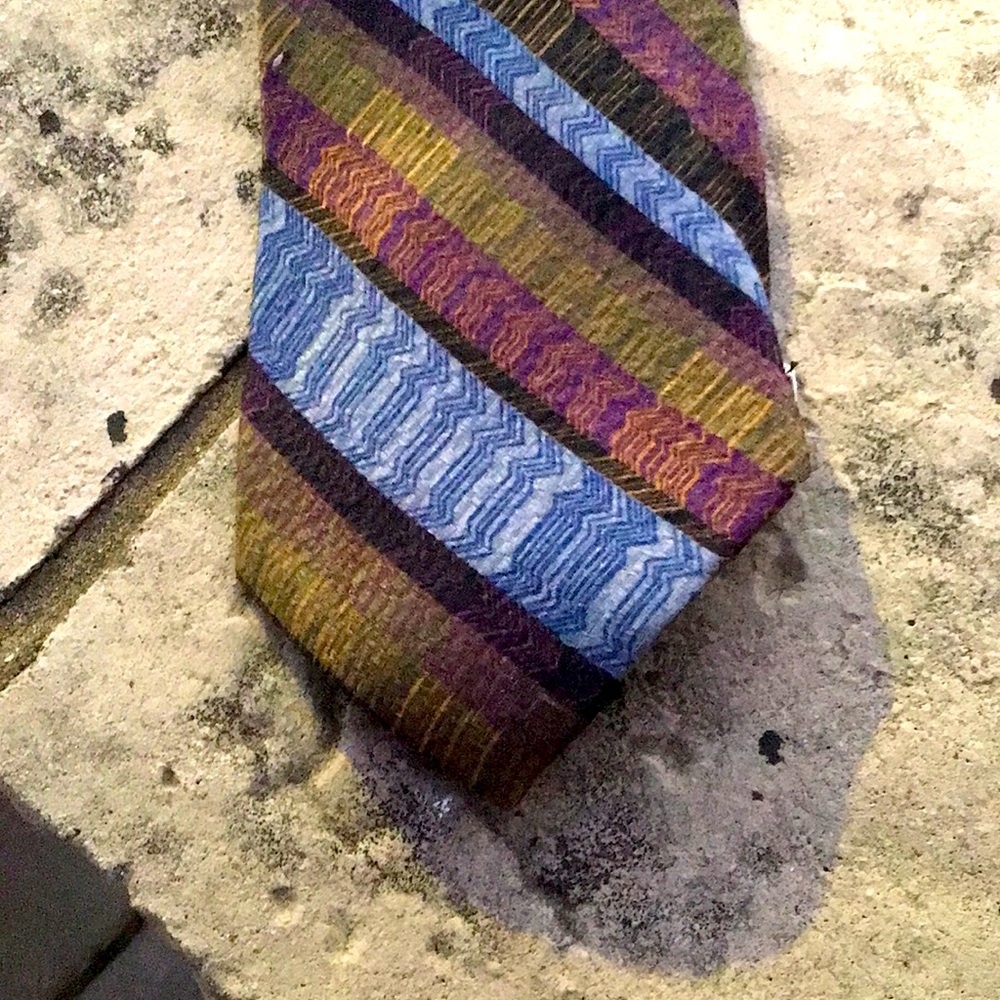 Purple Blue Olive Green Tie Shawn Barnes Men’s - Picture 8 of 11